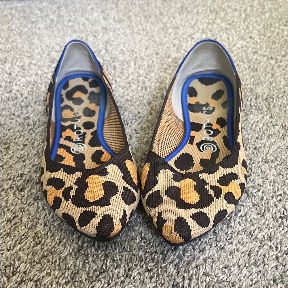 Rothy's Point Flats in Big Cat Print